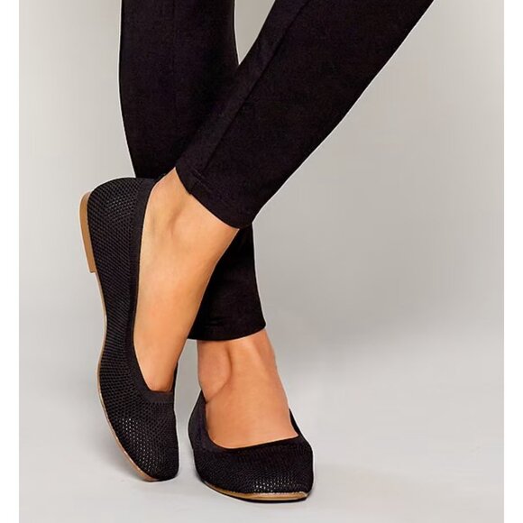 Lucky Brand Daneric Black Knit Washable Ballet Flats Size 8 1/2 NEW WITH‎ TAG - Picture 1 of 9